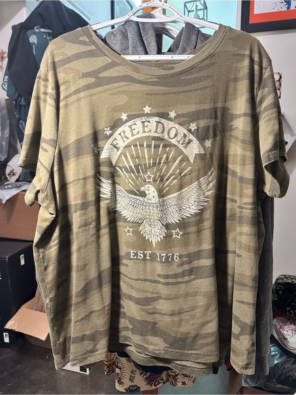 Natural Reflections Freedom Graphic Short-Sleeve Camo T-Shirt